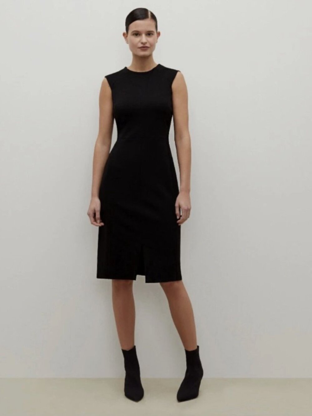 MM LaFleur The Katie Classic Ponte Knit Sleeveless Sheath Dress in Black Size 6